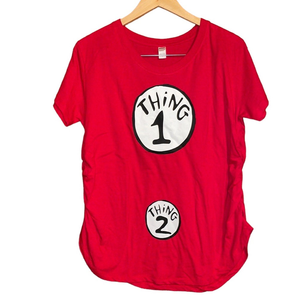 •MONAG•RED DR.SUESS THEMED MATURITY SHORT SLEEVE TEE SHIRT SIZE LARGE EUC